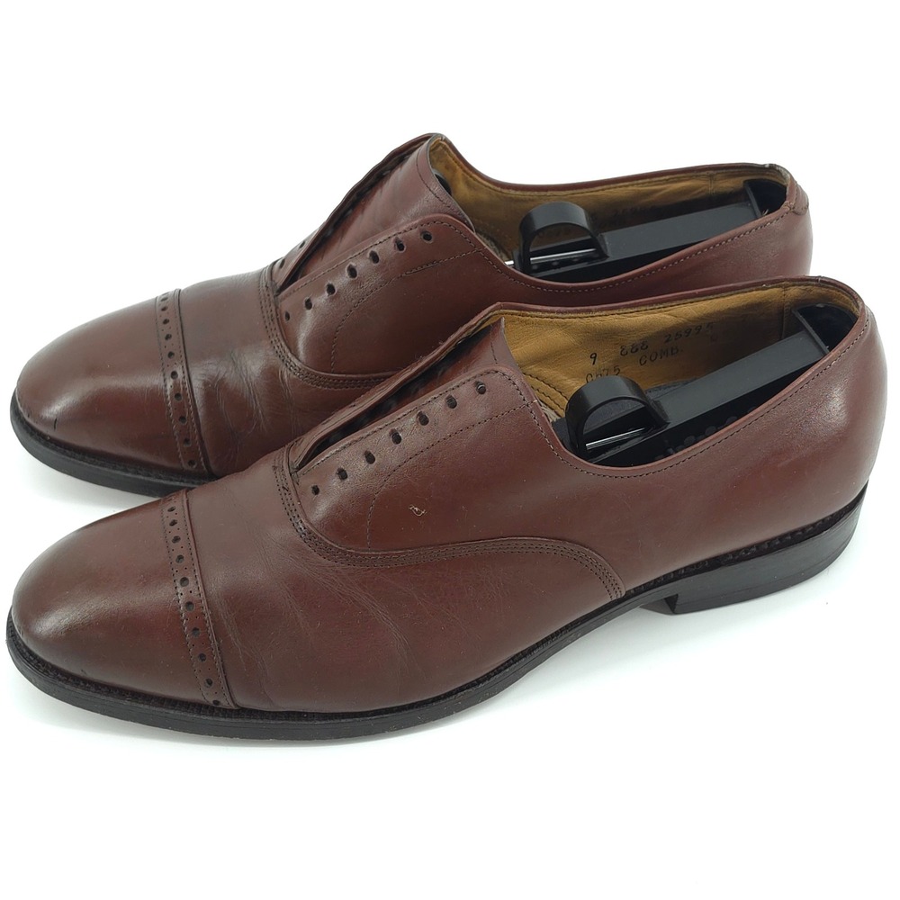 Allen Edmonds Mens Fifth Avenue Leather Brown 9 EEE Cap Toe Oxford Shoes - Picture 4 of 9